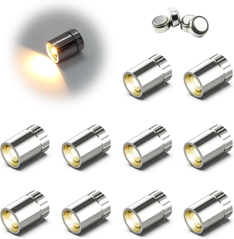 SUZEYAR Store 10 Pack Small Spotlight Battery Operated LED Lights, Warm White LED Wireless Miniature Spot Light for Artwork Painting,Jewelry Showcase Display,Closet,DIY Hand Craft (Warm White) - Image 1